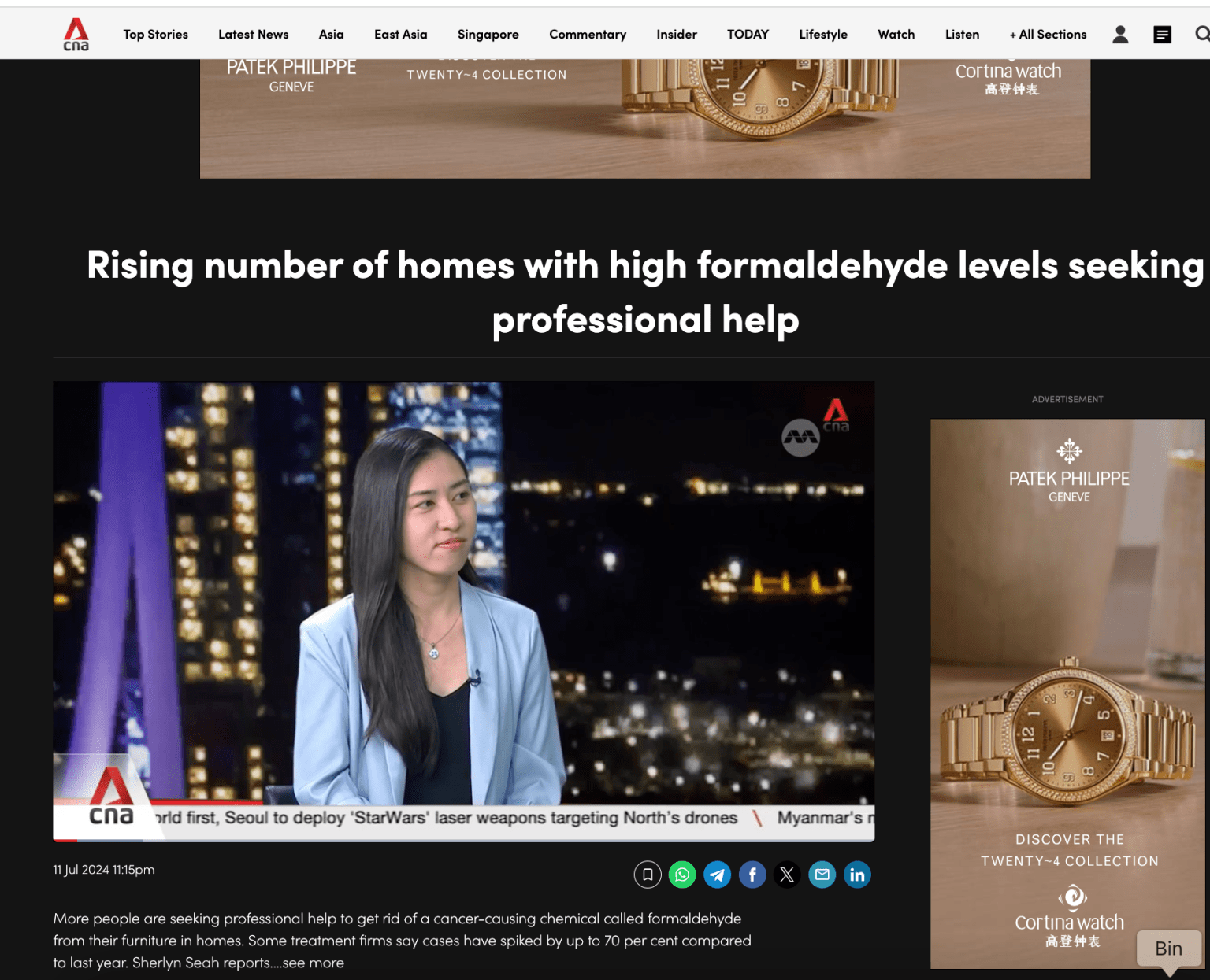 CNA Rising number of home owners seeking professional help for formaldehyde removal